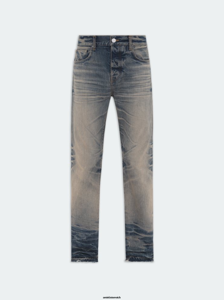 AMIRI Kleidung antikes Indigo 2RVT2T2 Männer Gerade Jeans mit freiem Saum