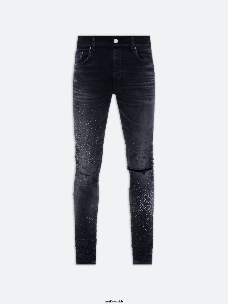 AMIRI Kleidung verblasstes Schwarz 2RVT2T5 Männer Crystal Shotgun-Jeans