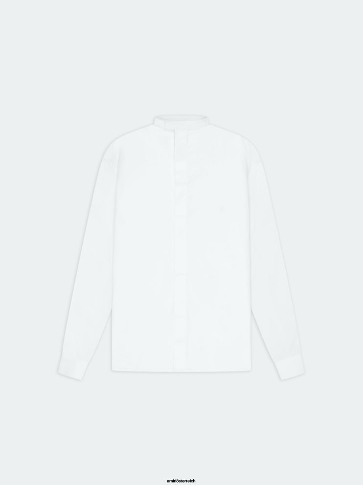AMIRI Kleidung Weiß 2RVT2T105 Männer Mandarinen-Popeline-Hemd