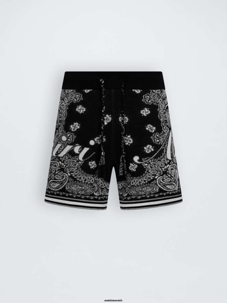 AMIRI Kleidung Schwarz 2RVT2T135 Männer Bandana-Shorts aus Baumwolle